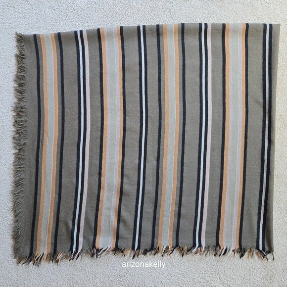 HUGE Wilfred Wool Stripe Blanket Scarf *FLAW* Aritzia - Picture 12 of 13